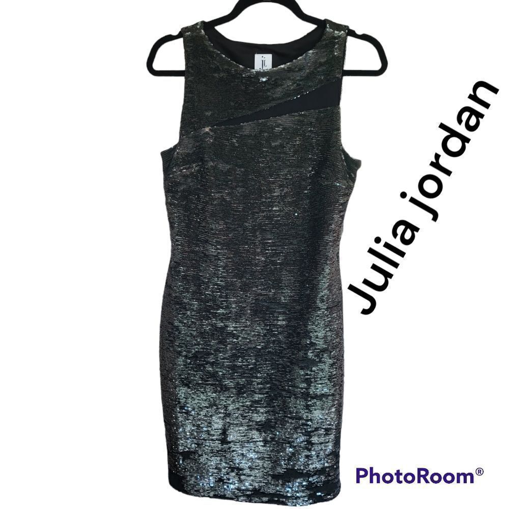 *Julia Jordan - Sequined dress, Dark Gray Silvery, Size  6, NWT, Sexy